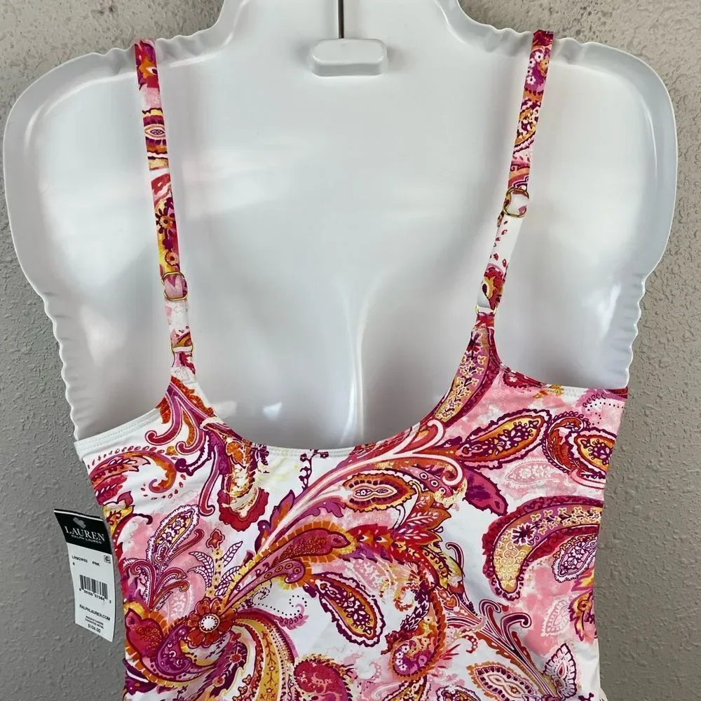 NWT Lauren Ralph Lauren Tankini Swim Top Size 12